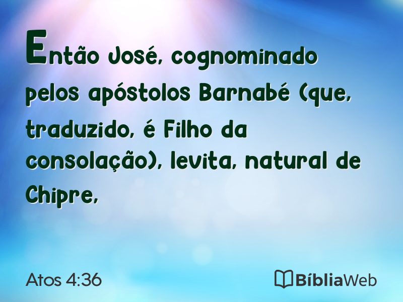 Atos 4:36 em imagem para compartilhar