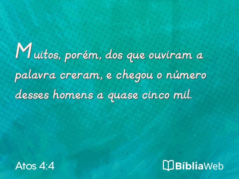 Atos 4:4 em imagem para compartilhar