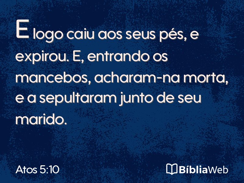Atos 5:10 em imagem para compartilhar