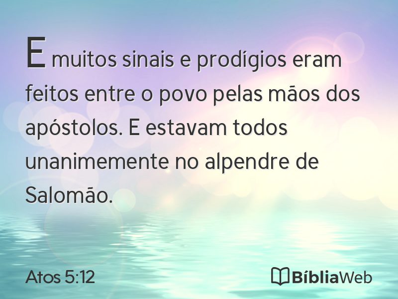 Atos 5:12 em imagem para compartilhar