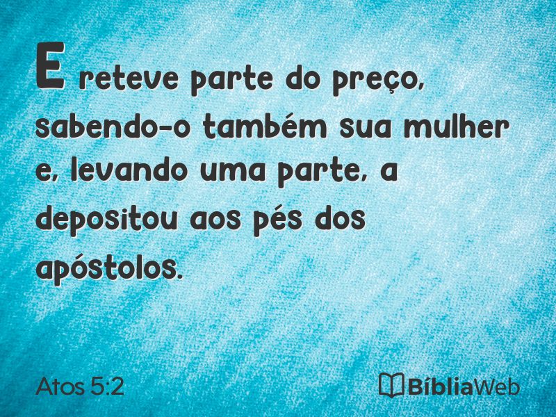 Atos 5:2 em imagem para compartilhar