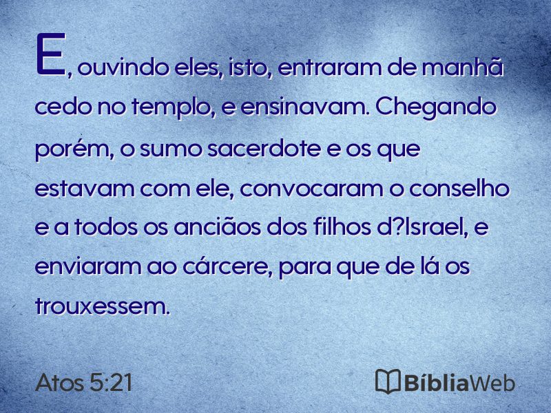 Atos 5:21 em imagem para compartilhar
