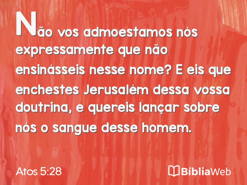 Atos 5:28 em imagem para compartilhar