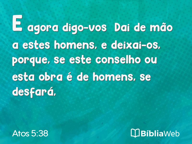 Atos 5:38 em imagem para compartilhar