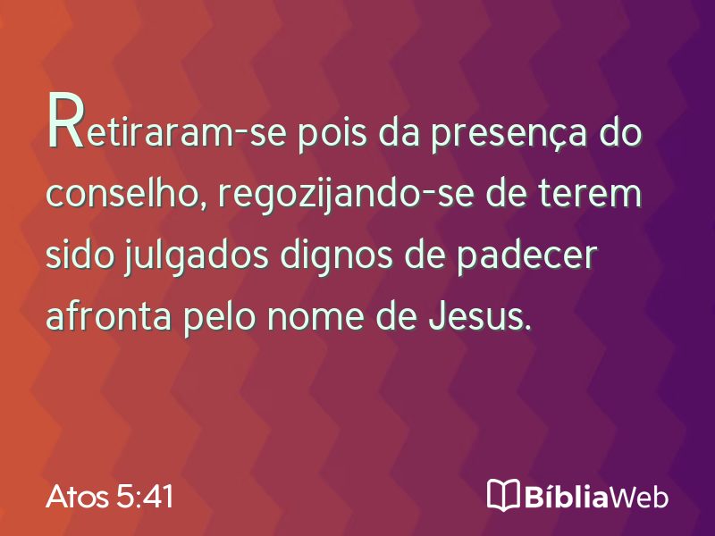 Atos 5:41 em imagem para compartilhar