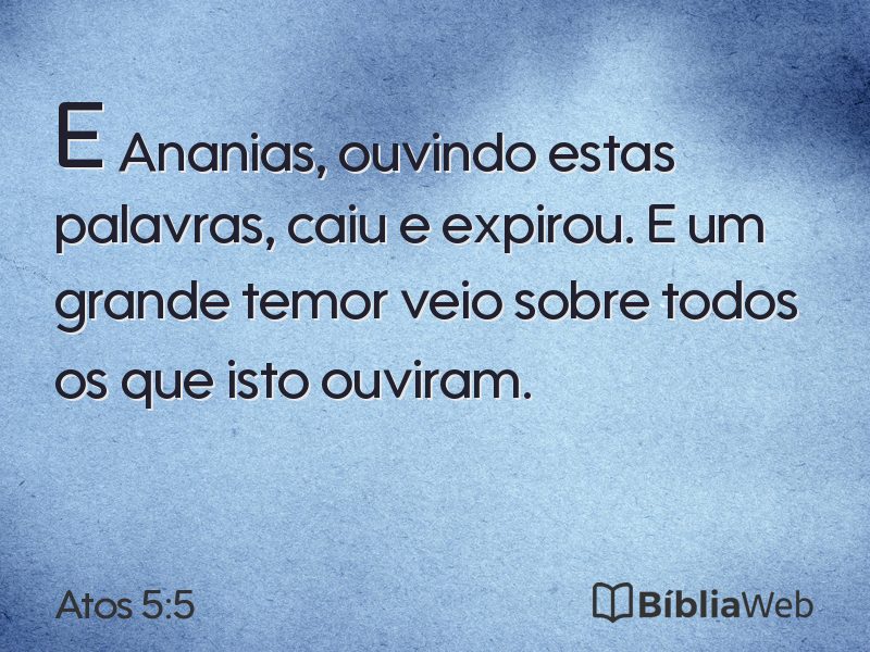 Atos 5:5 em imagem para compartilhar