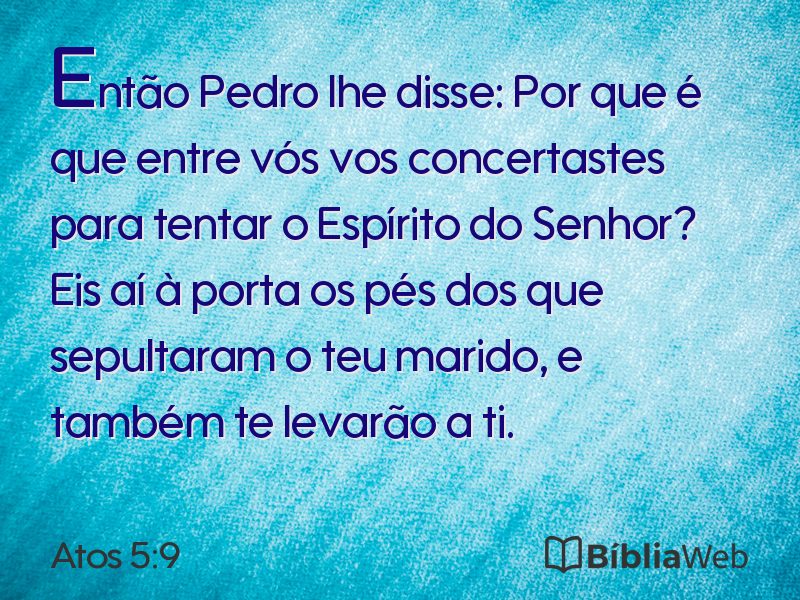 Atos 5:9 em imagem para compartilhar