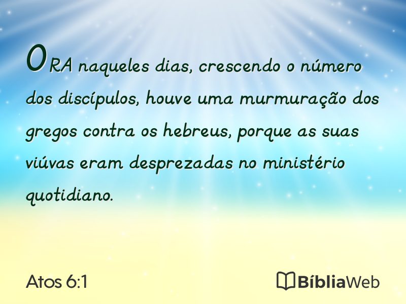 Atos 6:1 em imagem para compartilhar