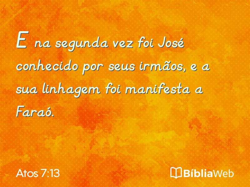 Atos 7:13 em imagem para compartilhar
