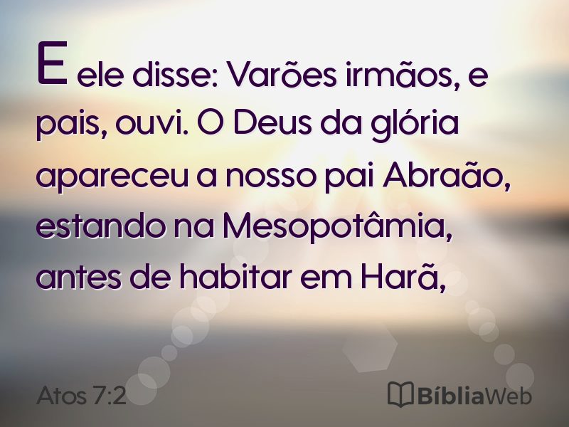 Atos 7:2 em imagem para compartilhar