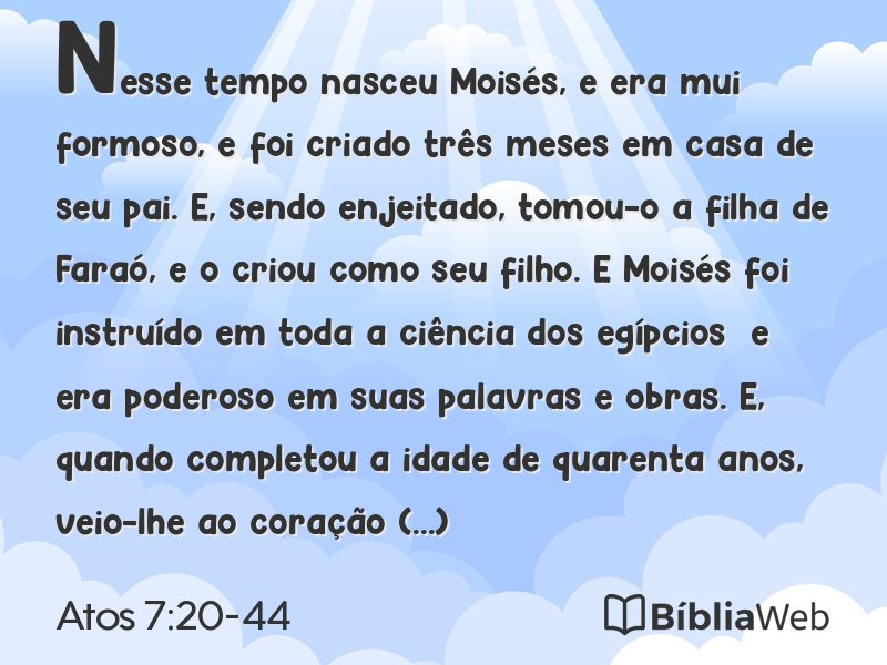 Atos 7:20-44 em imagem para compartilhar