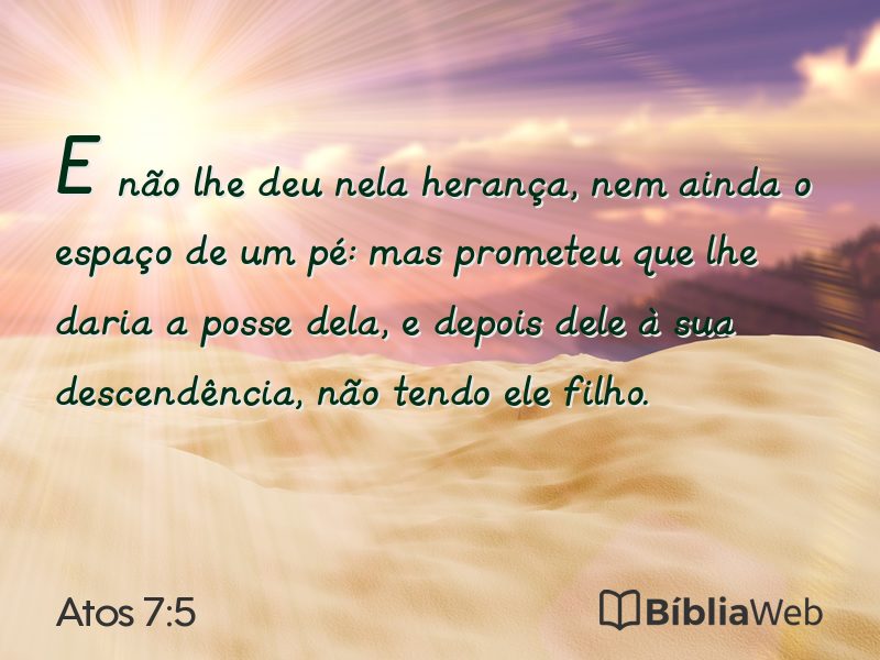 Atos 7:5 em imagem para compartilhar