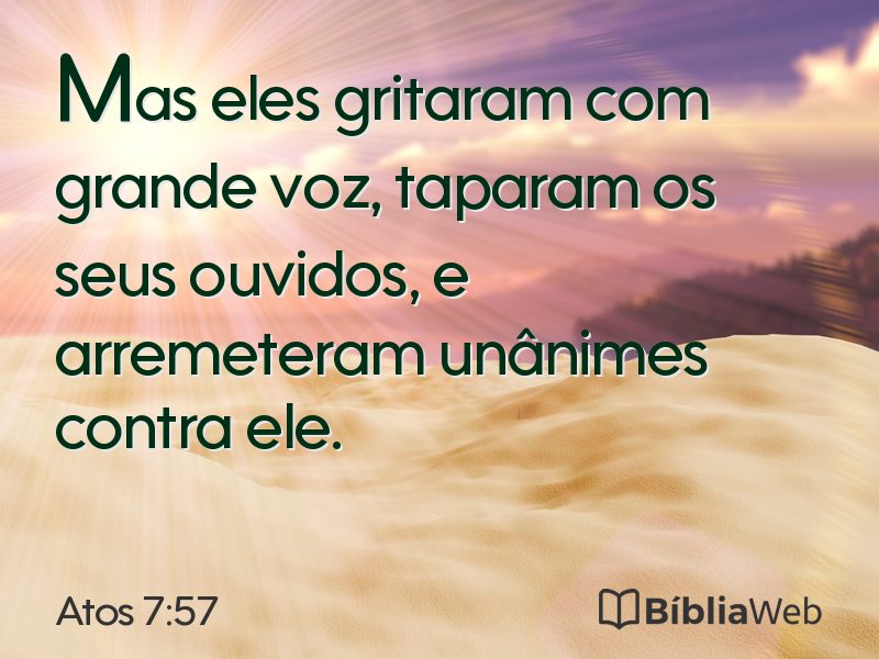 Atos 7:57 em imagem para compartilhar
