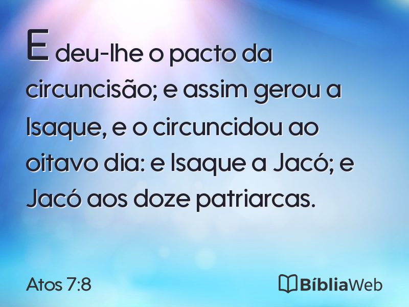 Atos 7:8 em imagem para compartilhar