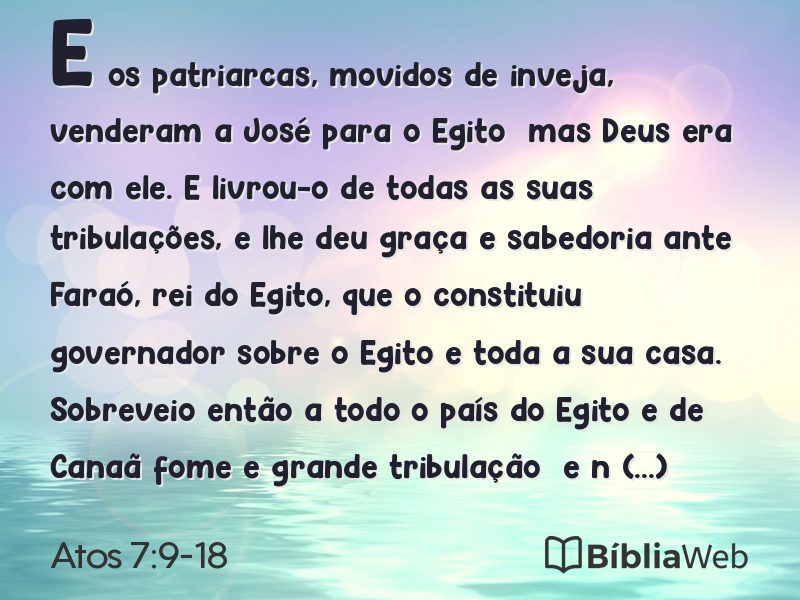 Atos 7:9-18 em imagem para compartilhar