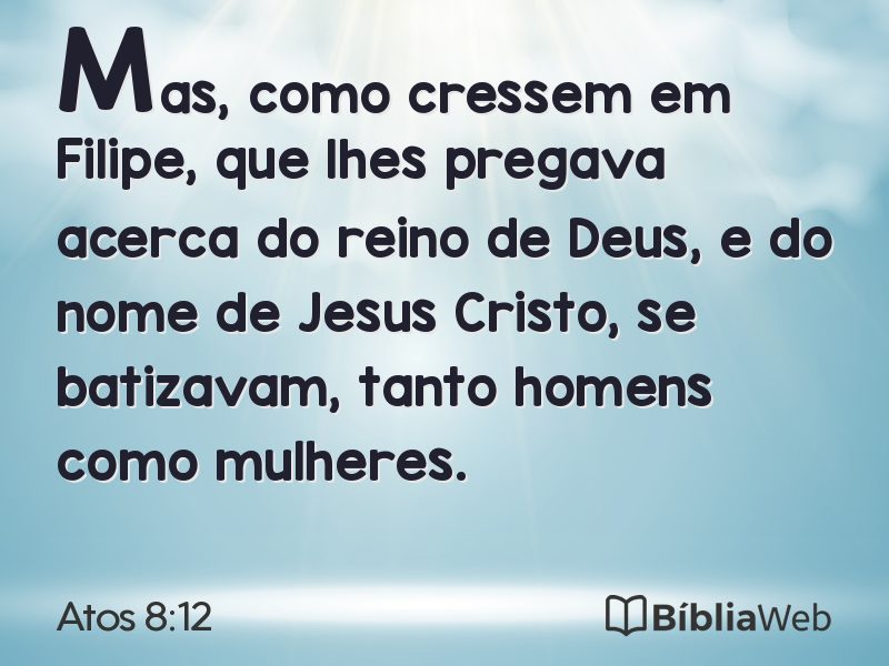Atos 8:12 em imagem para compartilhar