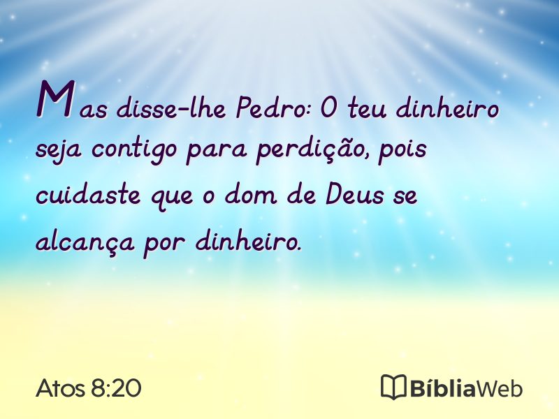 Atos 8:20 em imagem para compartilhar