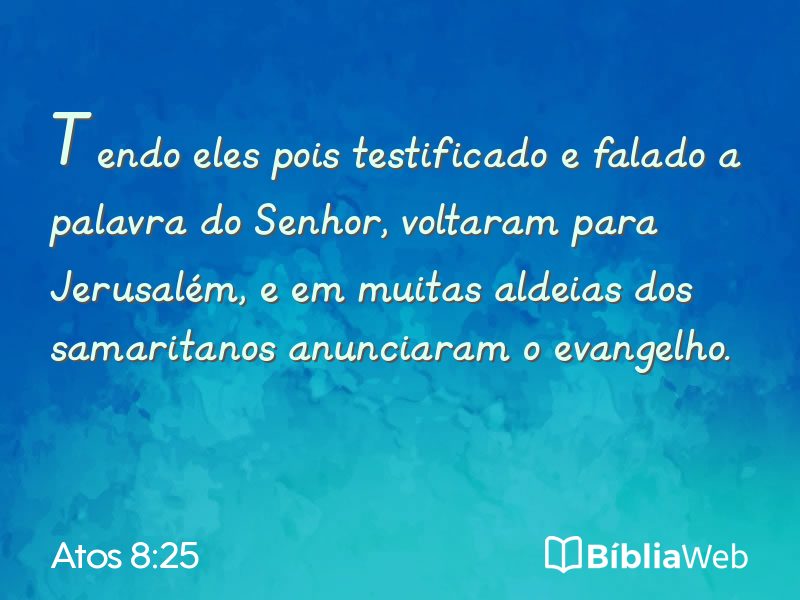Atos 8:25 em imagem para compartilhar