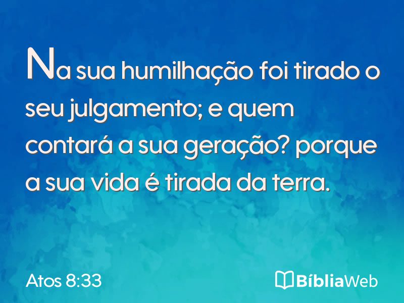 Atos 8:33 em imagem para compartilhar