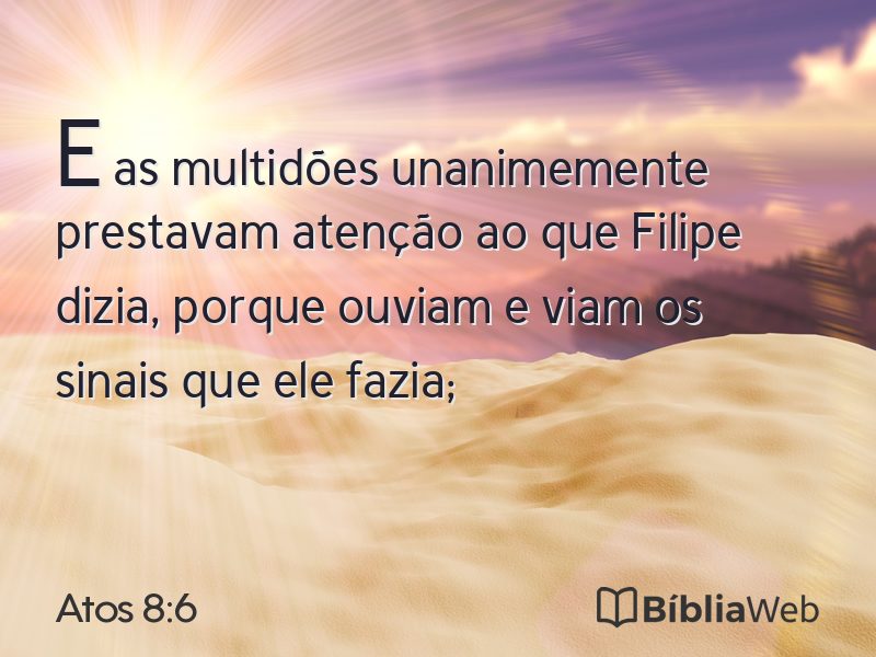 Atos 8:6 em imagem para compartilhar