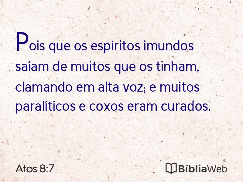 Atos 8:7 em imagem para compartilhar