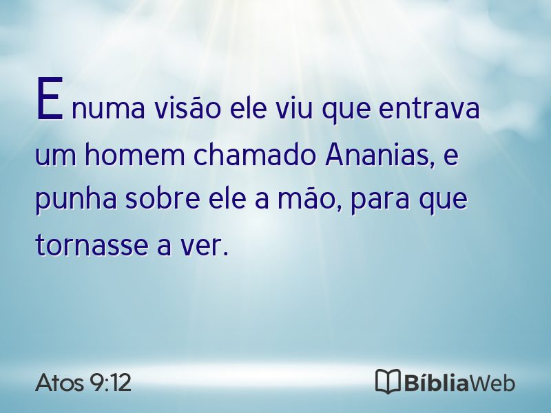 Atos 9:12 em imagem para compartilhar
