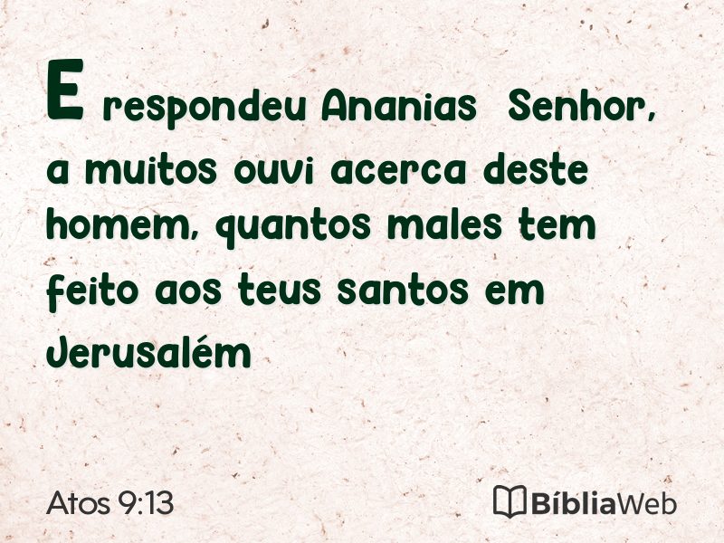 Atos 9:13 em imagem para compartilhar