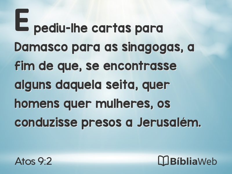Atos 9:2 em imagem para compartilhar