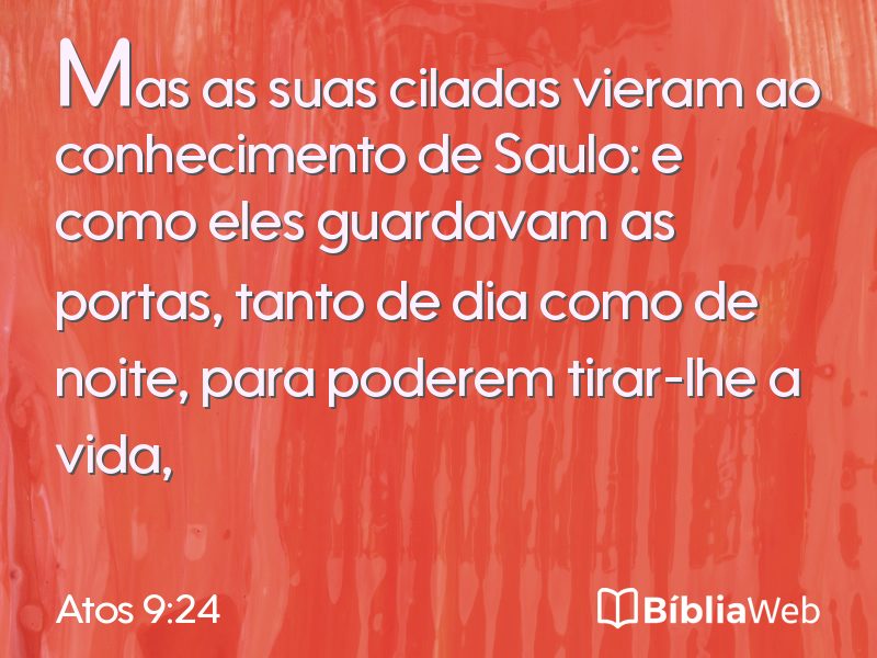 Atos 9:24 em imagem para compartilhar