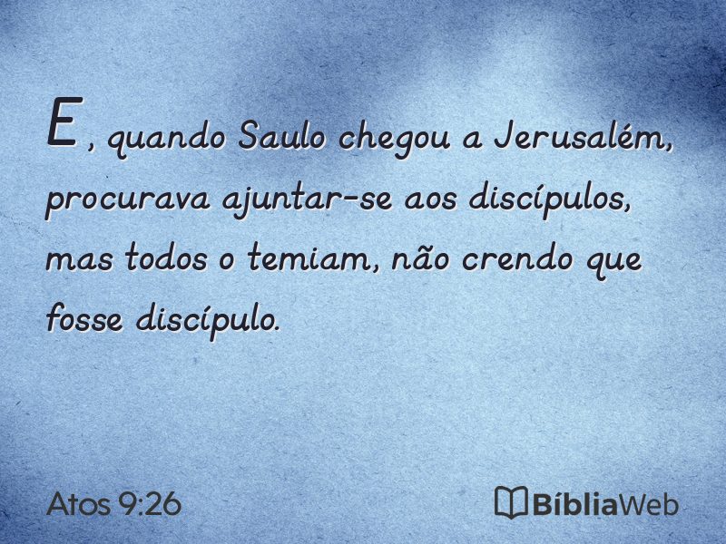 Atos 9:26 em imagem para compartilhar