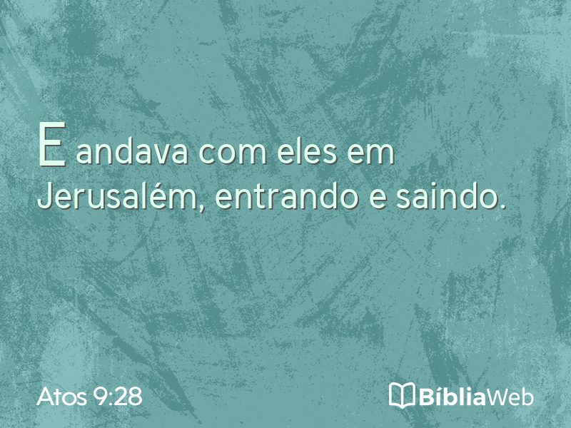 Atos 9:28 em imagem para compartilhar