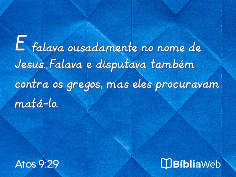 Atos 9:29 em imagem para compartilhar