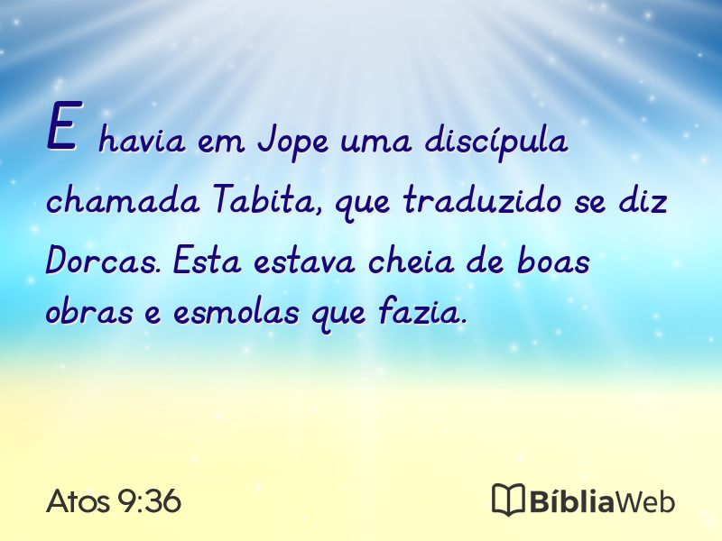Atos 9:36 em imagem para compartilhar
