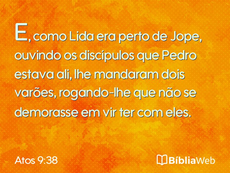 Atos 9:38 em imagem para compartilhar