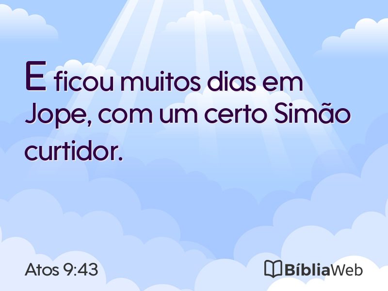 Atos 9:43 em imagem para compartilhar