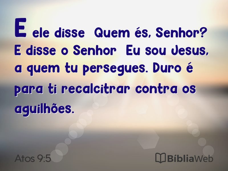 Atos 9:5 em imagem para compartilhar