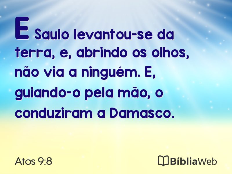 Atos 9:8 em imagem para compartilhar