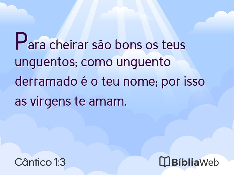 Cântico 1:3 em imagem para compartilhar
