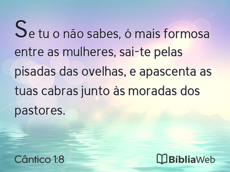 Cântico 1:8 em imagem para compartilhar
