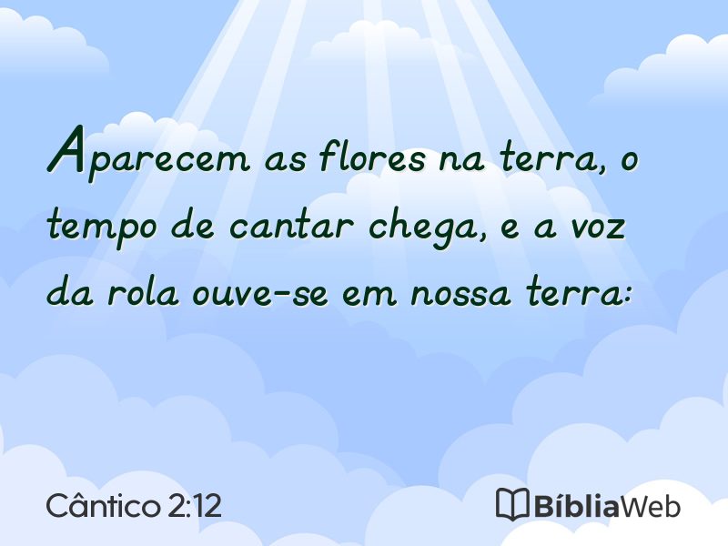 Cântico 2:12 em imagem para compartilhar