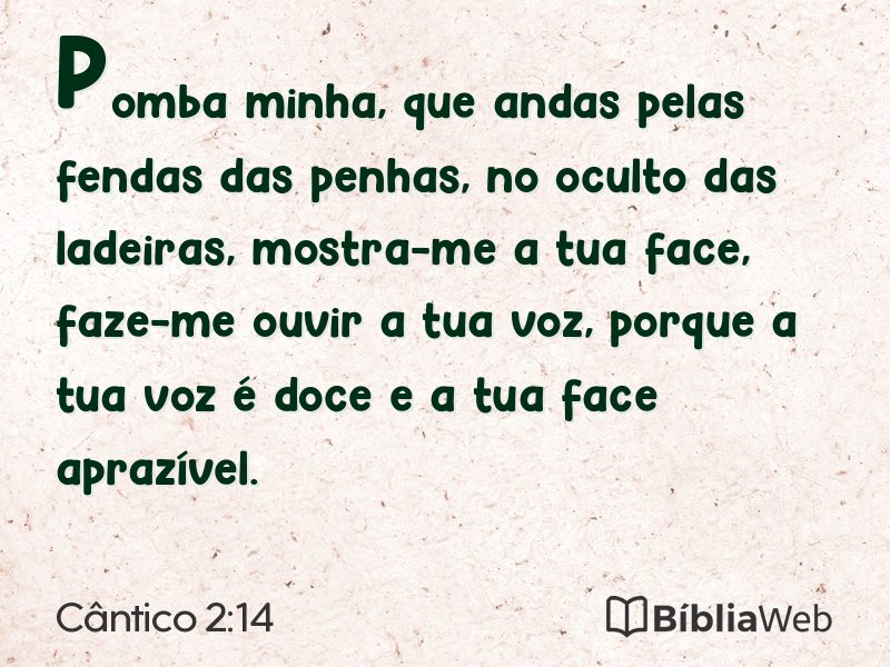 Cântico 2:14 em imagem para compartilhar
