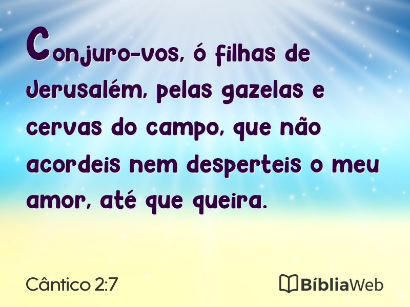 Cântico 2:7 em imagem para compartilhar