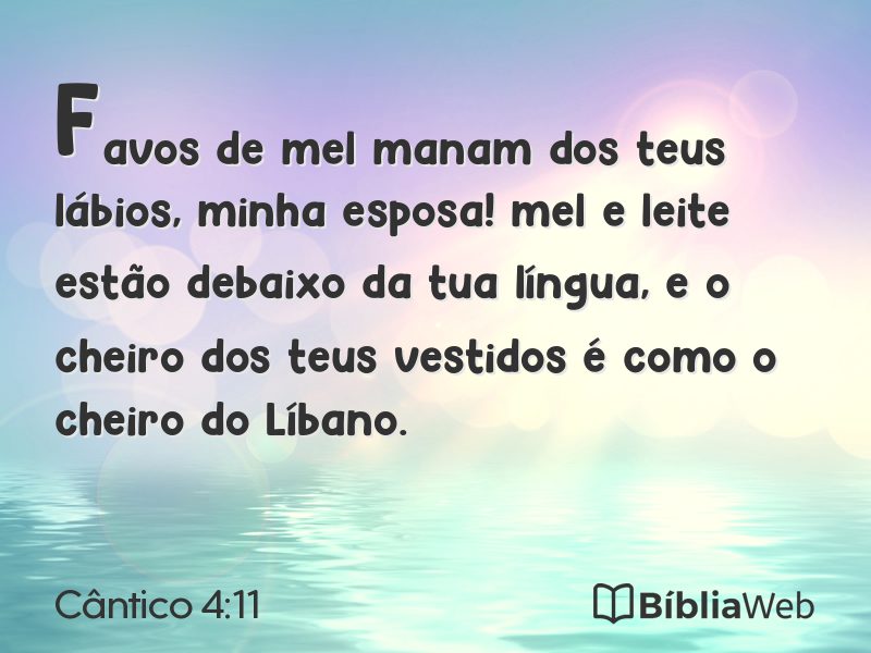 Cântico 4:11 em imagem para compartilhar