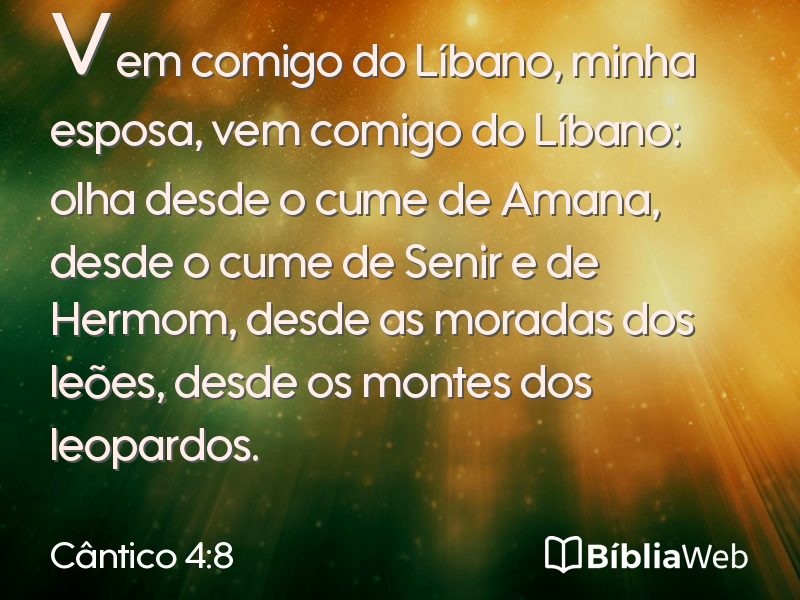 Cântico 4:8 em imagem para compartilhar