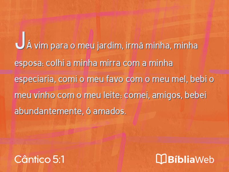 Cântico 5:1 em imagem para compartilhar