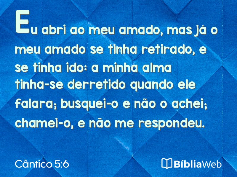 Cântico 5:6 em imagem para compartilhar