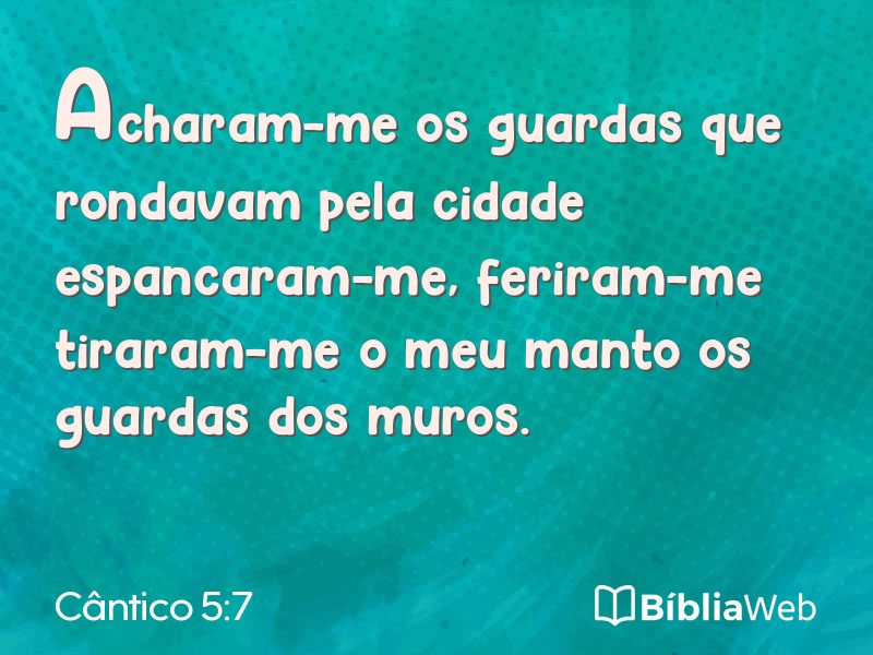 Cântico 5:7 em imagem para compartilhar