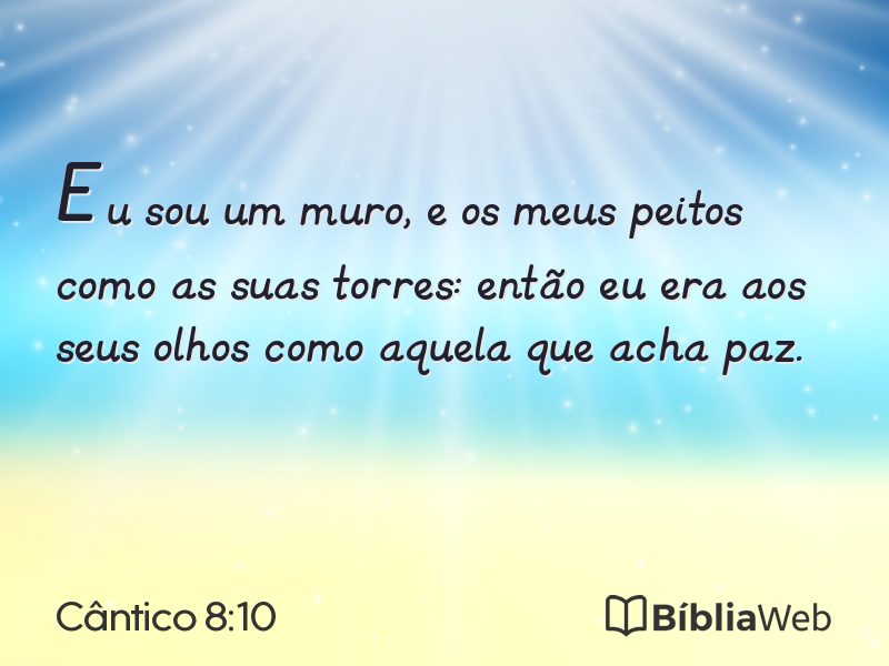 Cântico 8:10 em imagem para compartilhar