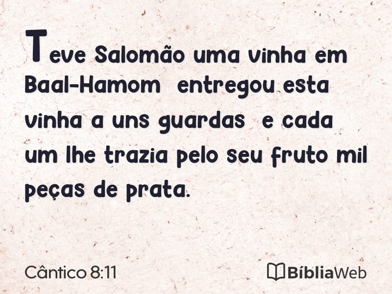 Cântico 8:11 em imagem para compartilhar