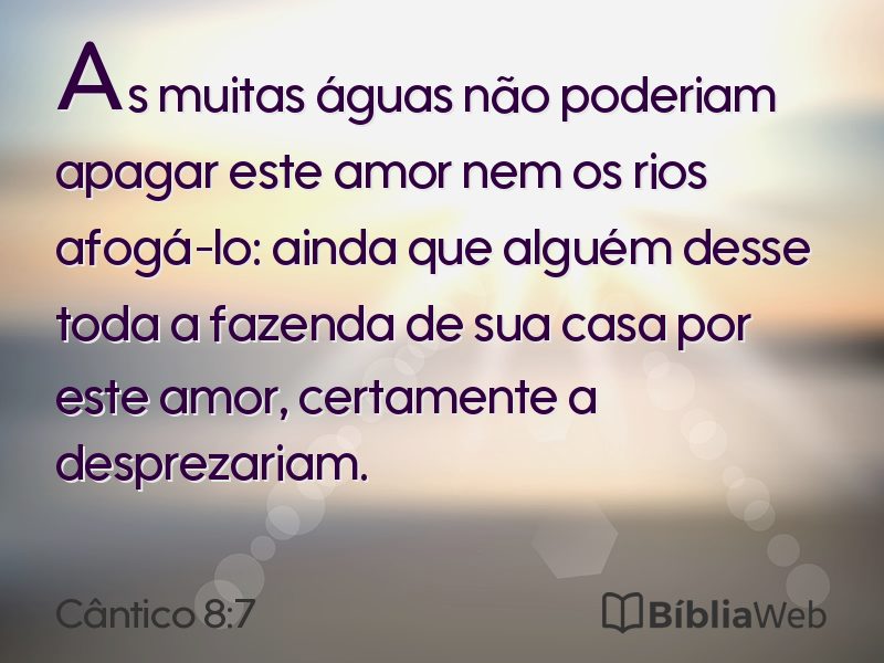 Cântico 8:7 em imagem para compartilhar